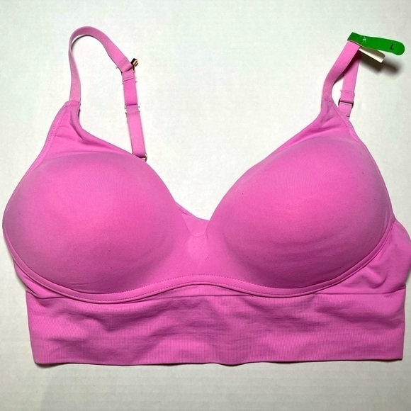 Maidenform Large Bra Wireless Bralette DM2316 Pink Comfort Shaping Adjustable - Picture 1 of 13